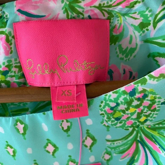 Lilly Pulitzer Floral Green and Pink Dress